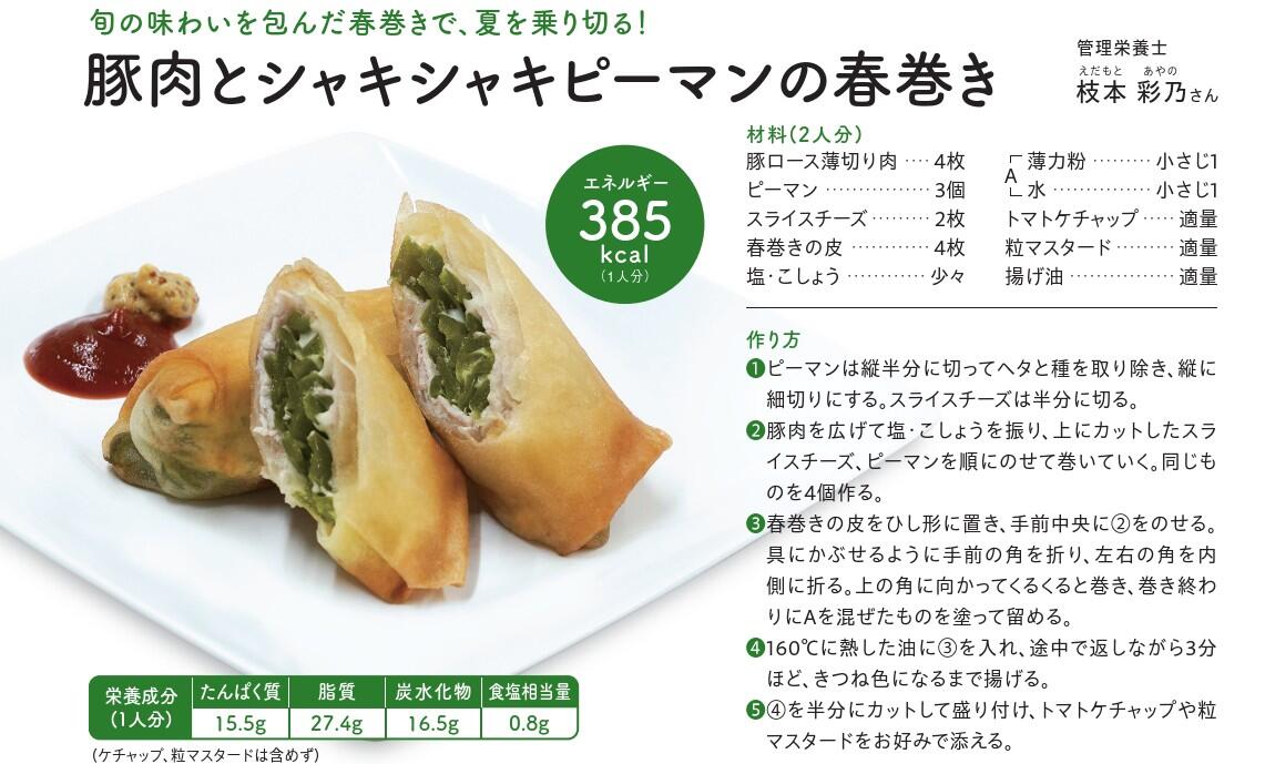 豚肉とシャキシャキピーマンの春巻き