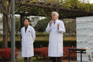 ▲自衛消防隊本部長:清島医学系研究科長より講評